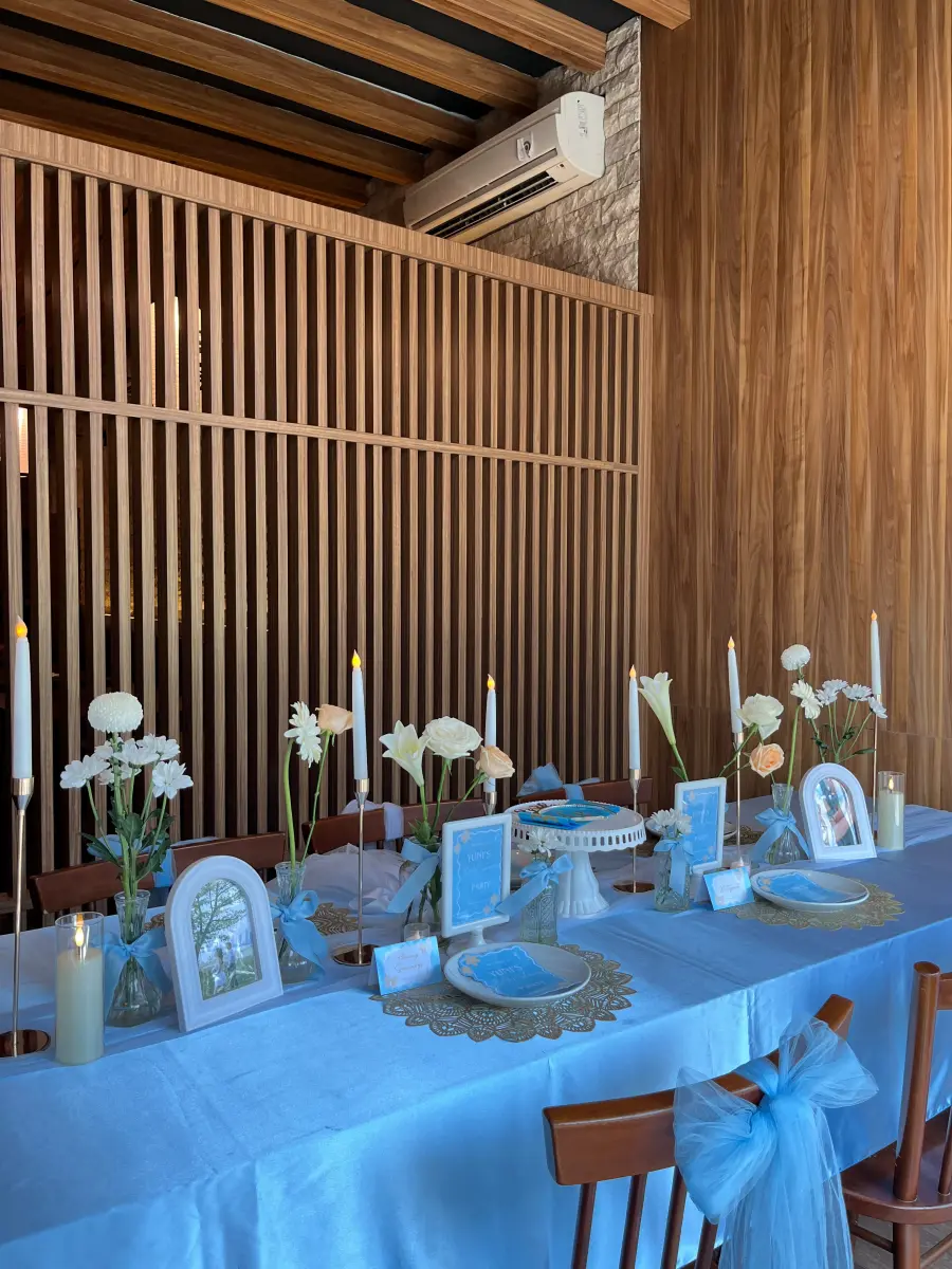 White, Cream, Blue Fresh Flowers