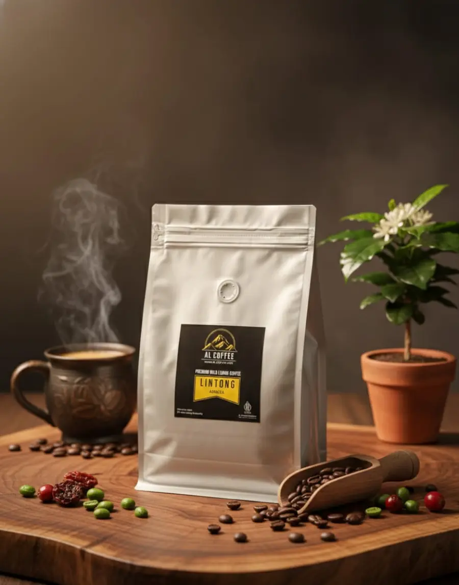 Kopi Luwak Liar Arabica Lintong 1kg Ground/Roasted Bean Al Coffee - Bubuk Halus