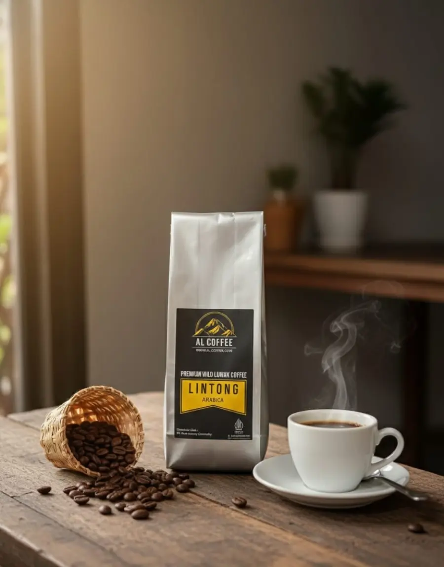 Kopi Luwak Liar Arabica Lintong 100gr Ground/Roasted Beans Al Coffee - Bubuk Halus